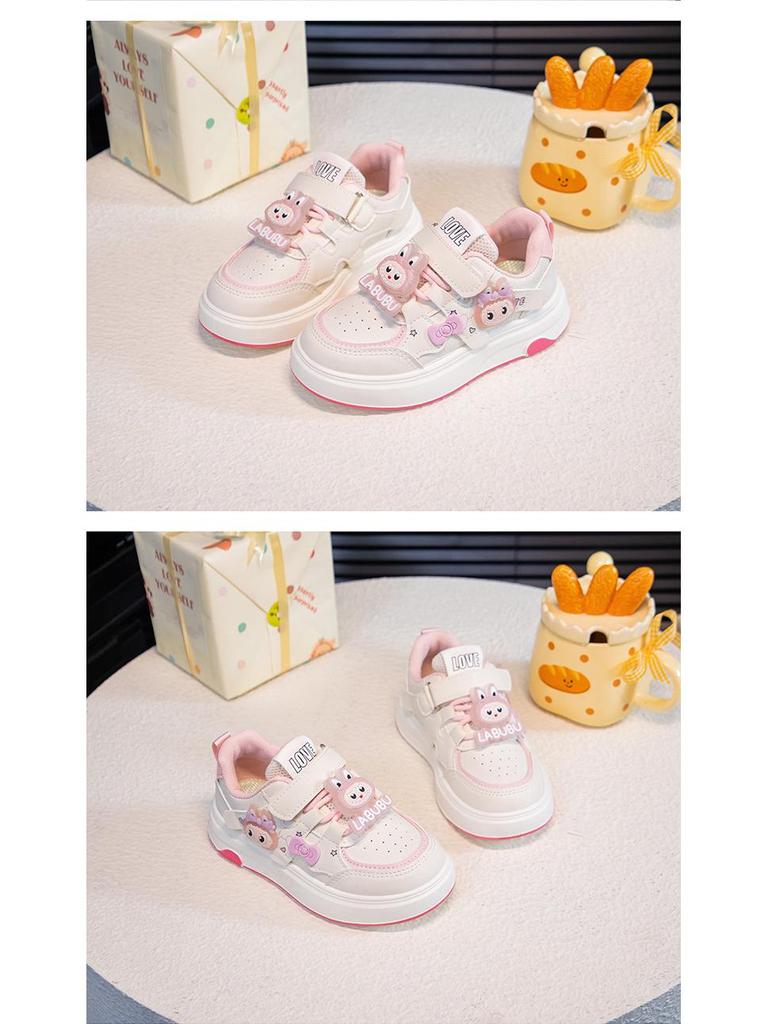 Girls' 2026 Cartoon Velcro Casual Sports Shoes - Non-slip, Spring/Autumn, Student Single Shoes