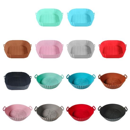 Silicone Air Fryer Tray Reusable Base Mat for 3 to 5LB Air Fryers Heat Resistant Non-Stick Tray Replacement of Parchment Paper
