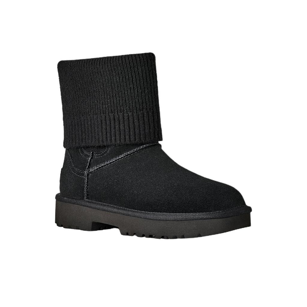 UGG Klassisk Nyhet Lær Mote Komfortable Korte Chelsea Støvletter Dame Støvletter Svart 1171573-BLK