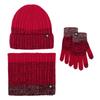 Winter gloves men's outdoor cold and warm knitted gloves hat scarf three-piece set thickened gloves women