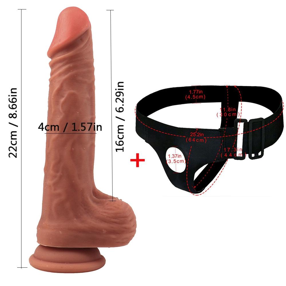 RUNYU Strap-on realistische Penis-Dildo-Hose, Anal-Sex-Spielzeug für Frauen, Lesben, Männer, Schwule, Strap-on-Silikon-Dildos, Spiele