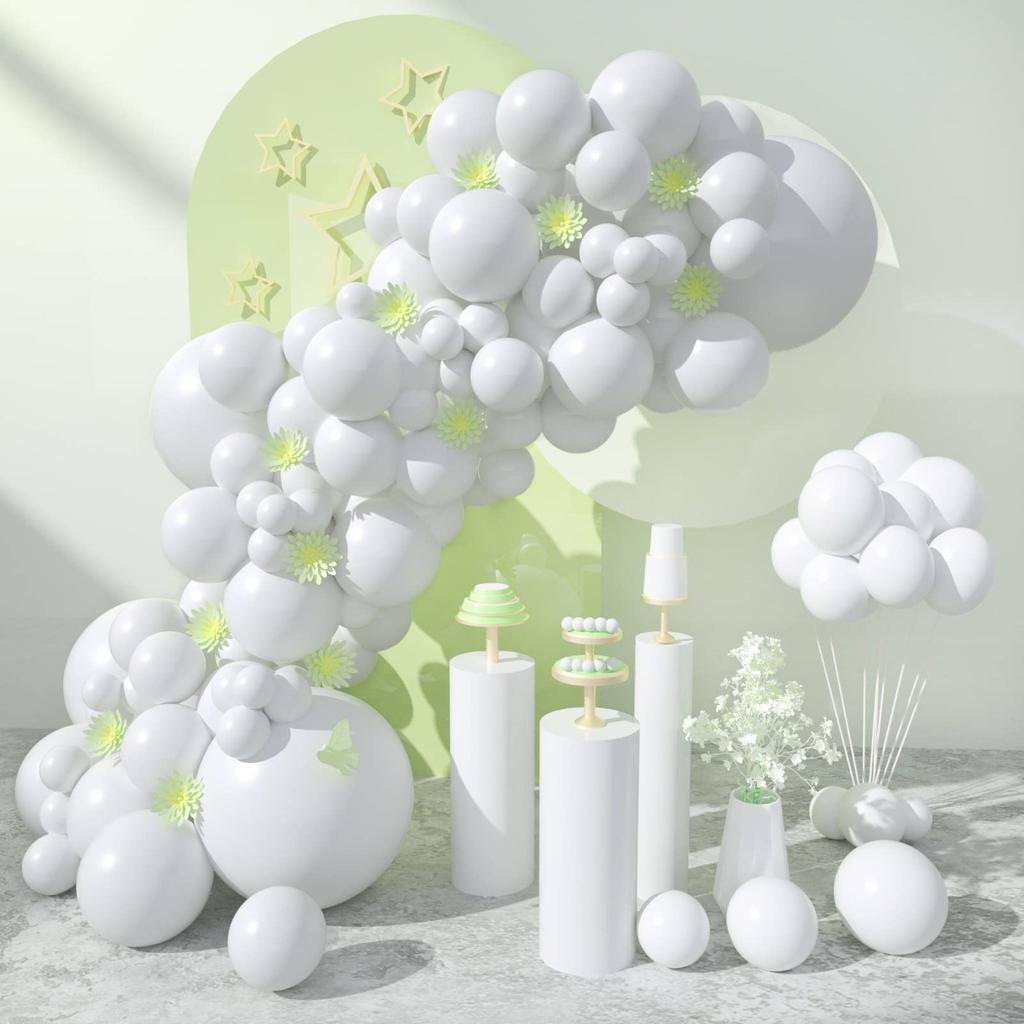 White Gold Balloon Garland Arch Kit Happy Birthday Party Decoration Kids Wedding Birthday Balloon Latex Baloon Baby