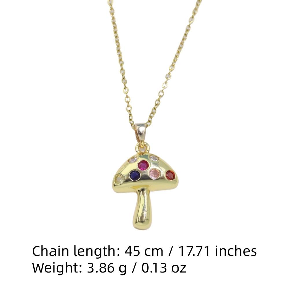 Simple Mushrooms Pendant Necklaces for Women Fashion Zirconia Necklace Wedding Party Jewelry Accessories