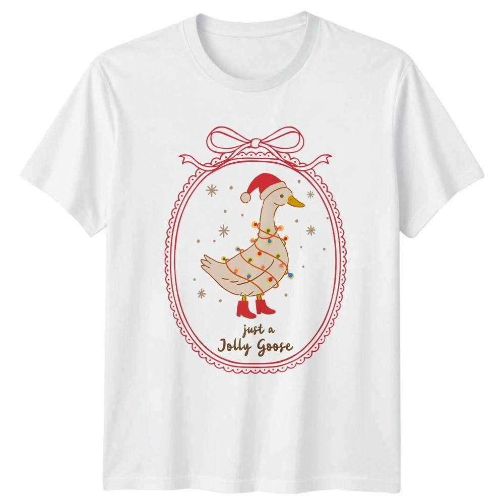 Just A Jolly Goose Christmas Holidays Unisexs TShirt Unisexs Tee Graphic Unisex Top S