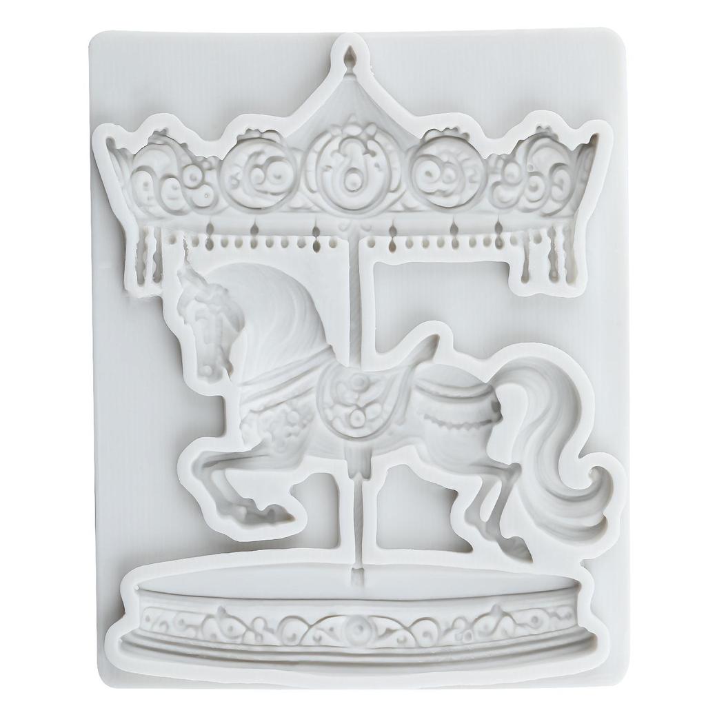 Silikonová forma na kolotoč Merry-Go-Round Formičky na fondán Nástroje na zdobení dortů Téma dortu Dezert Zdobená forma na čokoládu Cukroví