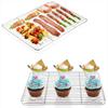 New Stainless Steel Cooling Rack Smooth Edge Dense Wires Baking Rack Easy to Clean Barbecue Cooking Mesh Shelf Cooking