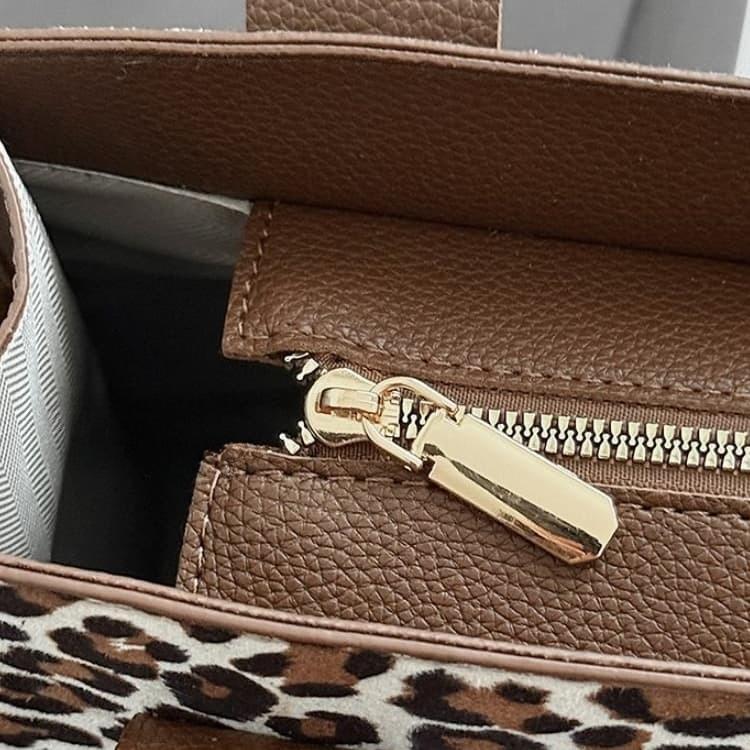 Leopard print woven portable small square bag women's messenger bag