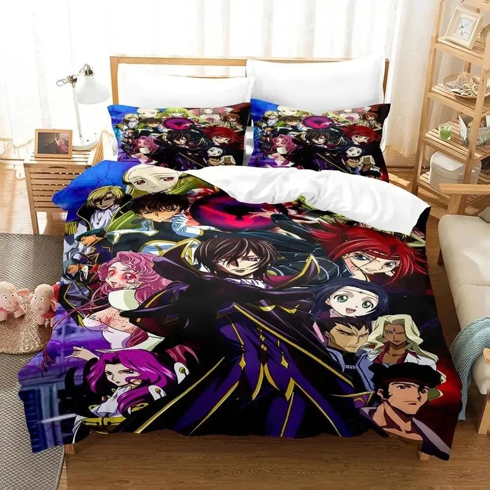 Anime GEASS C.C. CODE Bedding Set Duvet Cover Bed Set Quilt Cover Pillowcase Comforter King Queen Size Boys Adult Bedding Set