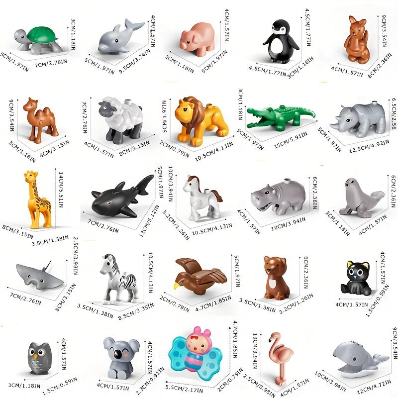 25 stk/sett Stor Størrelse Minifigur Dyr Klosse Gårdsserie | Store Byggeklosser Kompatible med Duplo Dyreserie Leker for Barns Barnefestgave