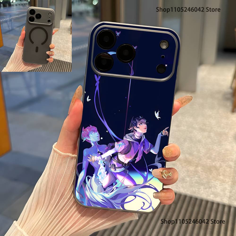 

Popular V-Valorant C-CloveS Magnetic Wireless Charging Transparent gray Phone Case For iPhone 17,16,15,14,13,12,11,Pro,Max,Plus iPhone17