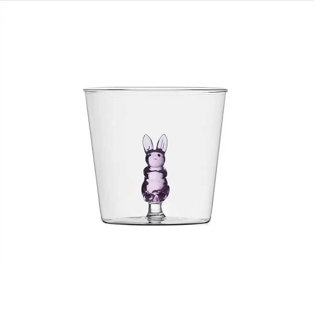 Tredimensionell Djur Tecknad Form Jul Glas Kopp Juice Kall Dryck