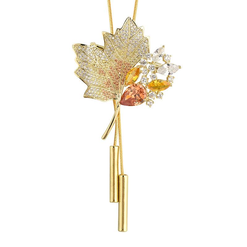 

Пара длинных ожерелий, свитеров с кленовыми листьями, брошей, женских пальто, аксессуаров для верхней одежды. 90cm