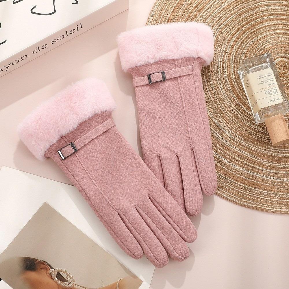Plush Winter Gloves Touchable Screen Skiing Gloves New Full Finger Gloves  Women