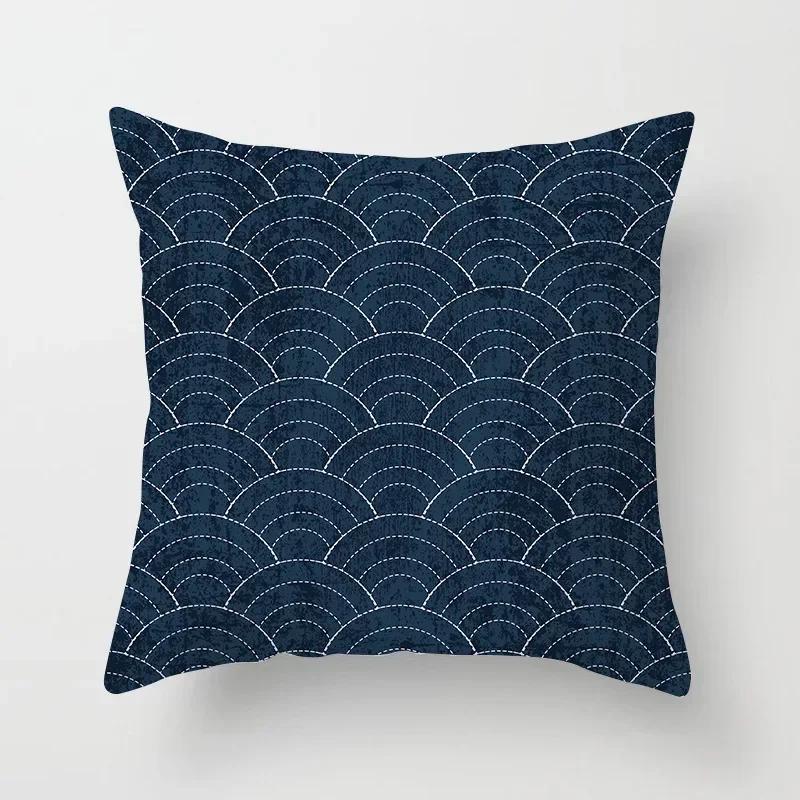 Blau Weiß Porzellan Druck Kissenbezug Böhmischer Stil Mandala Geometrie Kissenbezug Modern Mode Sofa Stühle Dekokissen