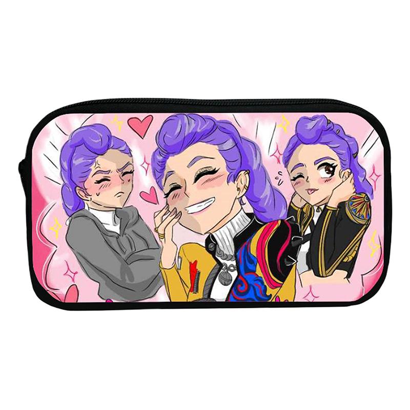 Kpop Demon Hunters Student Pencil Case Cartoon Large Capacity Pencil Box Stationery Supplies Girl Cosmetic Storage Bag Gifts