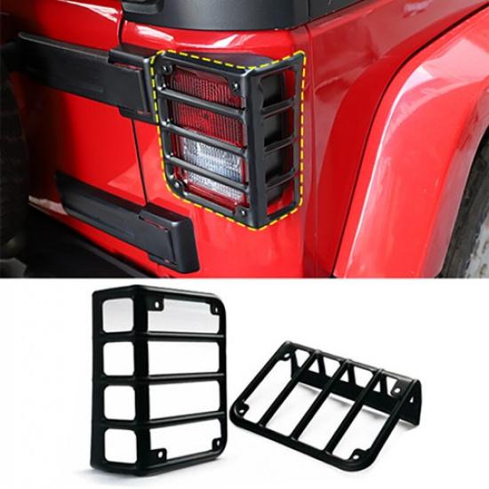 2Pcs Car Rear Tail Light Guard Cover Trim Kit For Jeep Wrangler JK 2007-2018