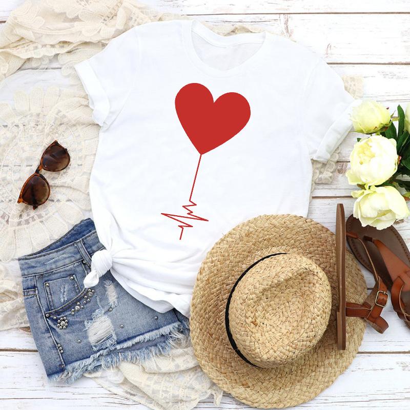 Fashion Women T-Shirts Graphic Baseball Basketball Heartbeat Tops Femme Tshirt Harajuku Summer O-Neck Casual Tee Ladies Clothing
