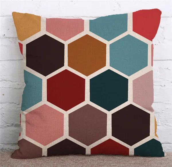 Decorative Throw Pillow Case Geometric Geometry Square Polyester Cushion Cover Decoration For Sofa Home Car Chair Almofadas