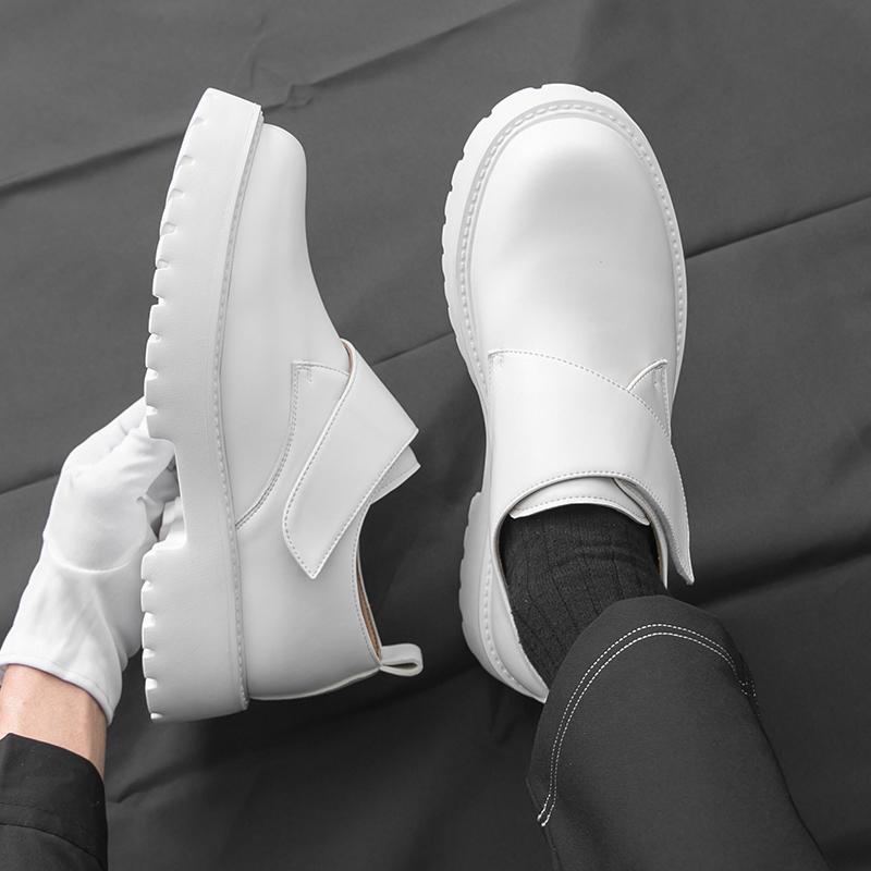 Korean Classic White Men Comfortable Thick Soled Non Slip Oxford Shoe Brand Men Breathable Business Casual Leather Shoes