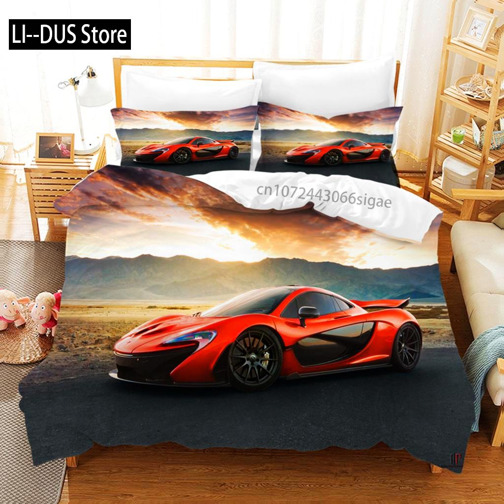Sports Car Duvet Cover Race Car Cool Car Bedding Sets Polyester For Teens Kids Boys Cool Bedroom Decoration Modern Design Theme