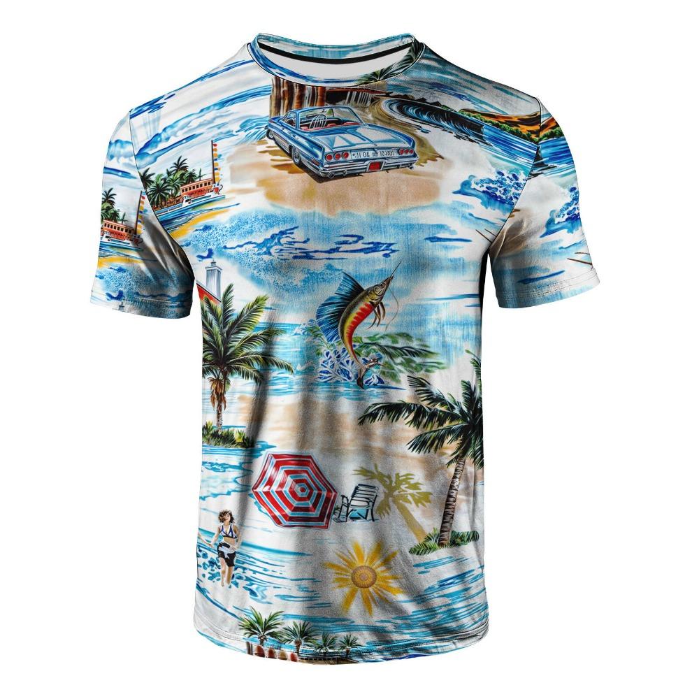 Erkek Hawaii 2025 Y2k Moda Tişört Sokak Harajuku Retro Yazı Baskılı Günlük Üst