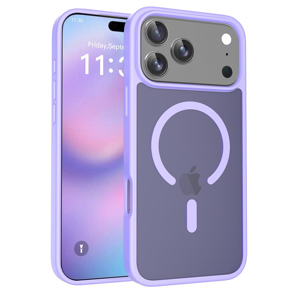 Für iPhone 17 Pro Max Hülle Kompatibel mit MagSafe TPU Rahmen Acryl Rückseite Handyhülle Skin Touch