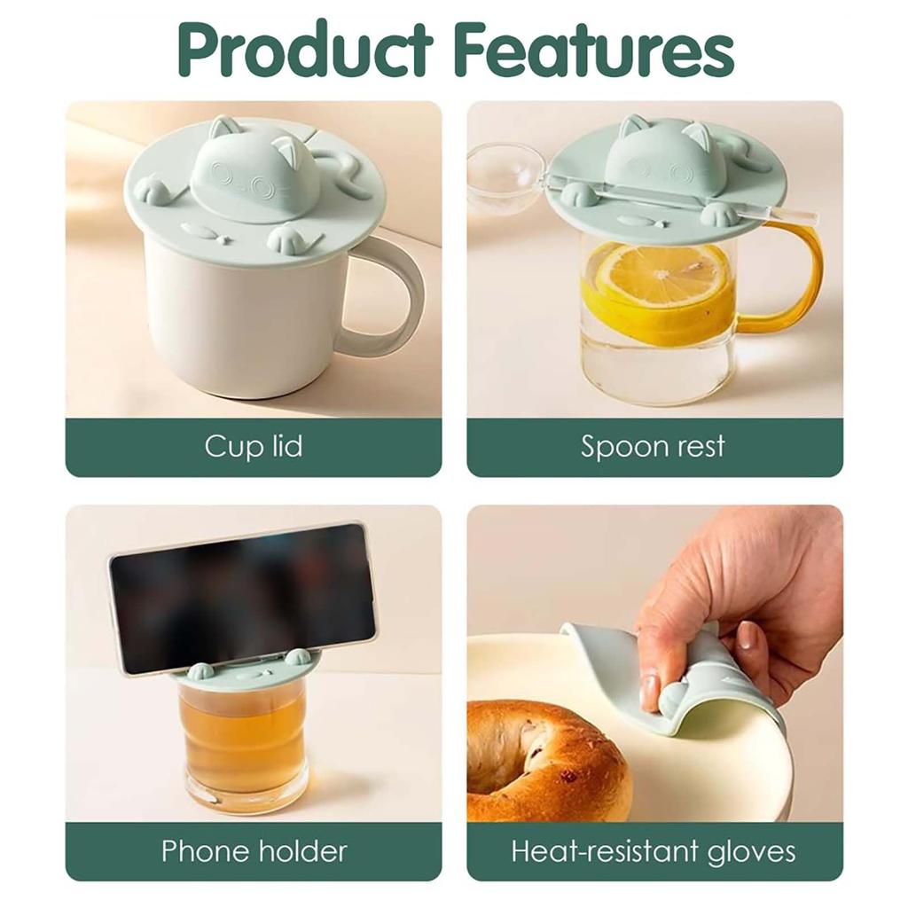 Silicone Cup Covers, -Designed Cup Cover With Tea Bag Holder Mug Lid For Coffee Milk Tea