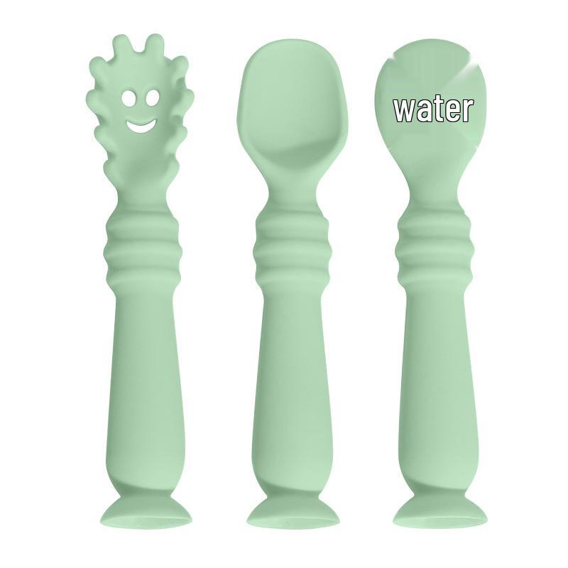 Infant Silicone Bent Spoon for Learning To Eat and Drink