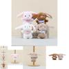 Cute Plush Bunny Pendant Keyring Fluffy Stuffed Animal Decorative Doll For Bags