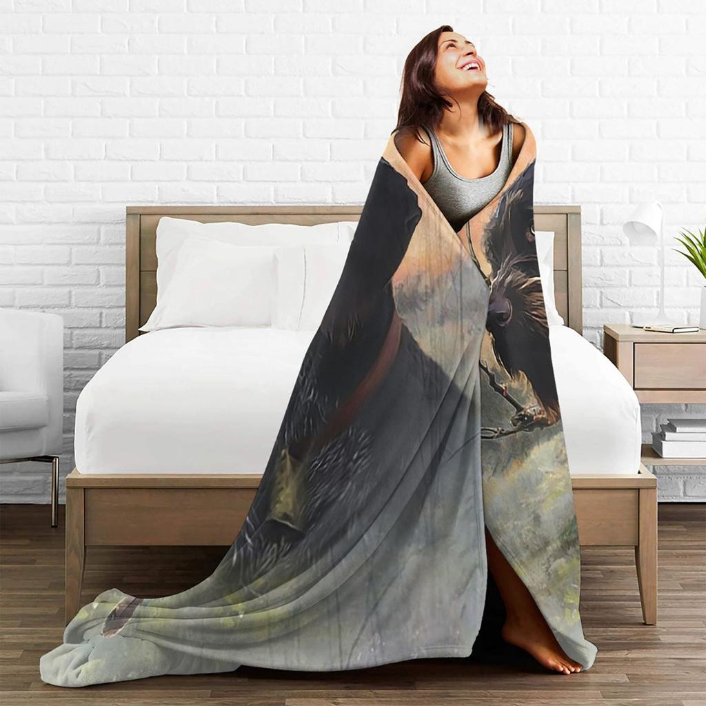 German Wirehaired Pointers Gundogs Blankets Soft Warm Flannel Throw Blanket Bedspread for Bed Living room Picnic Travel Home
