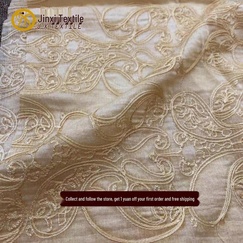 Multicolor 3D Cashew Flower Tencel Embroidery Fabric for Spring/Summer Dresses & Jackets