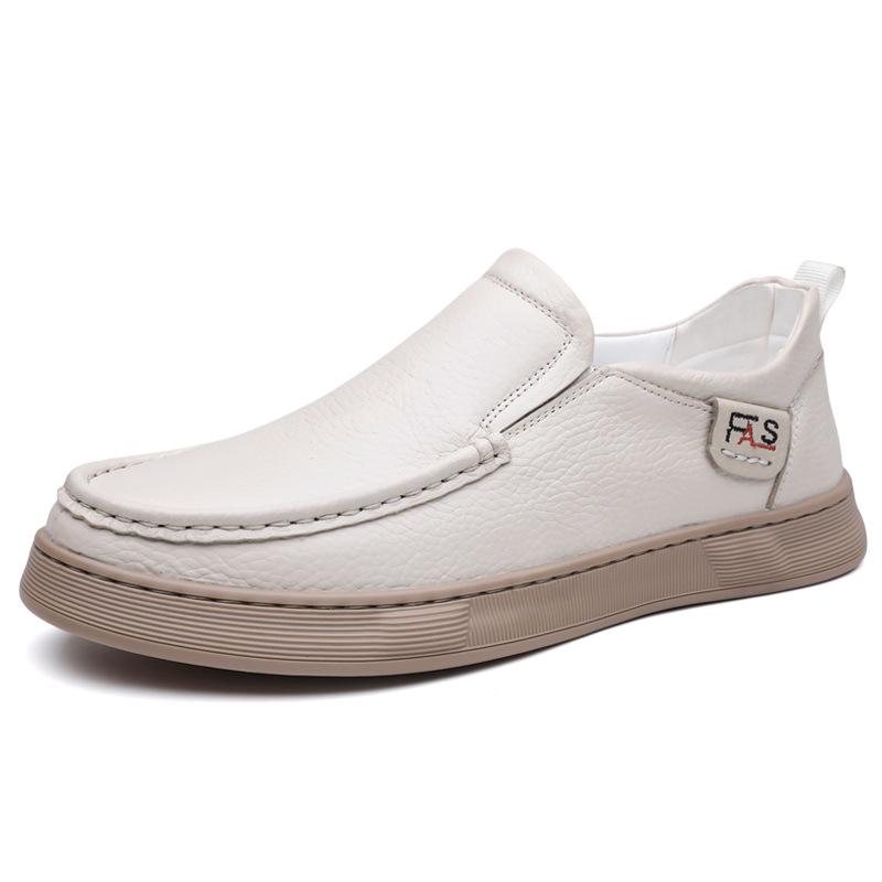 Chaussures décontractées à enfiler pour homme en cuir véritable Automne/Hiver 2025