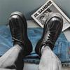 Big head Derby shoes men's shoes thick sole heightened lace-up low-top casual leather shoes muffin men's loafers 20243-J