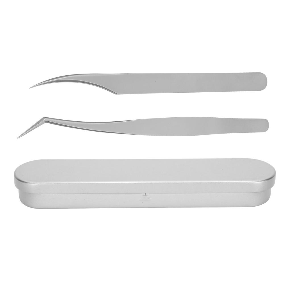 Stainless Steel Eyelash Extension Tweezers False Eyelashes Grafting Tweezers Makeup Tool