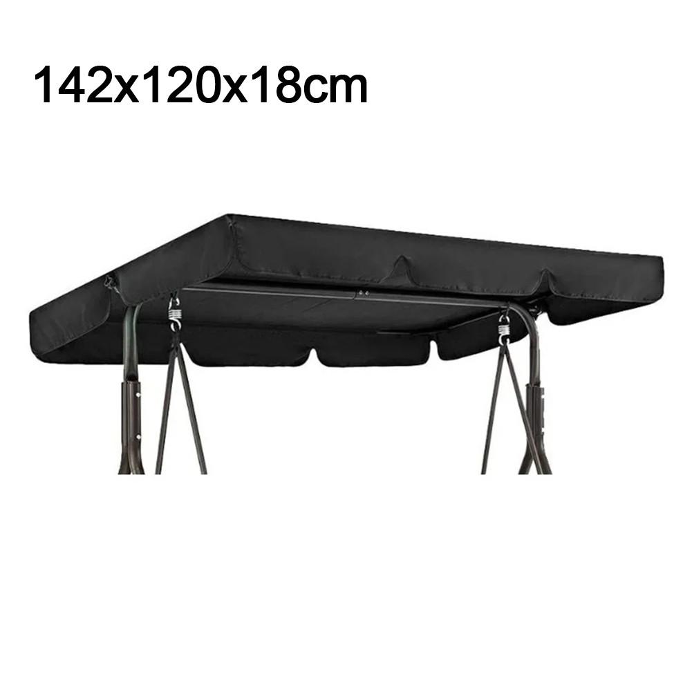 

Солнцезащитный навес для качелей на открытом воздухе Водонепроницаемый Устойчивость к разрывам Водонепроницаемый 142x120x18cm чёрный