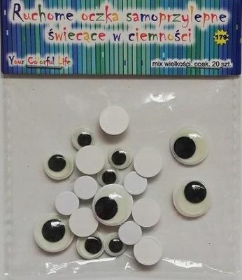 Movable Eyes Glow In the Dark, Mix Size 20Pcs