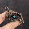 Pingente de água-marinha com mau-olhado, fio de cobre enrolado, pingente feito à mão, joia de cobre, presente para ele, pingente de pedra preciosa real, joia enrolada em fio