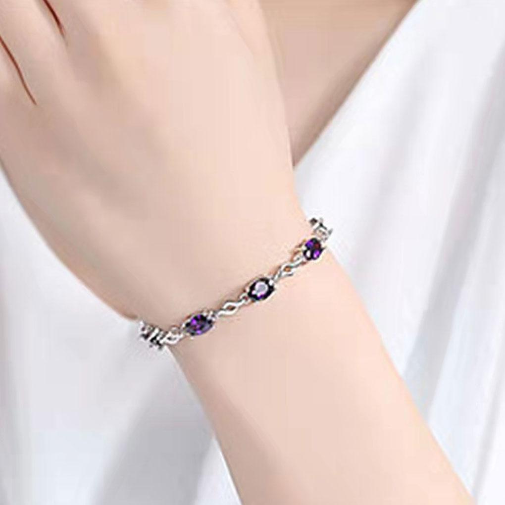 Damenmode Amethyst Armband Geschenkidee Für Frauen Mode Platinplattiert Damen Armbänder