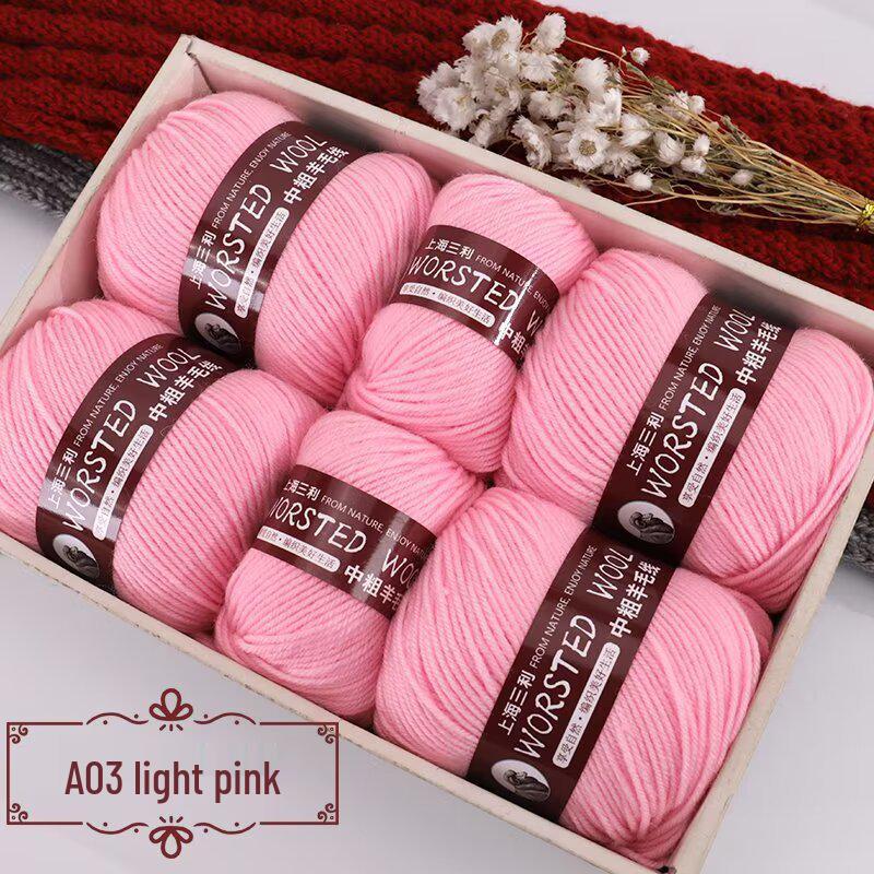 290g Pack of Hand-Knitted Classic Wool Yarn Balls - Medium Thickness for DIY Hats, Scarves, Sweaters, and Coats