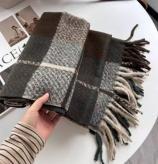 Retro plaid Japanese and Korean atmosphere plaid scarf women's plaid series contrasting color warm shawl student scarf