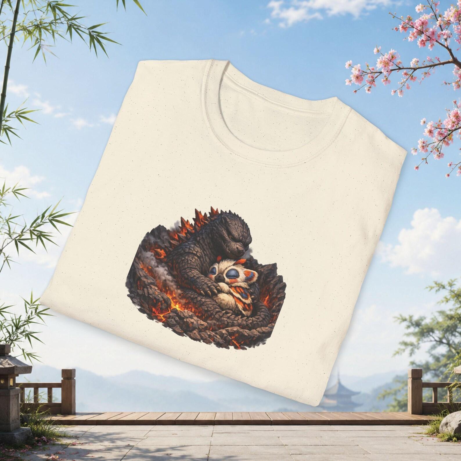 Godzilla + Mothra Snuggle Time, Adult & Youth T-Shirt 110