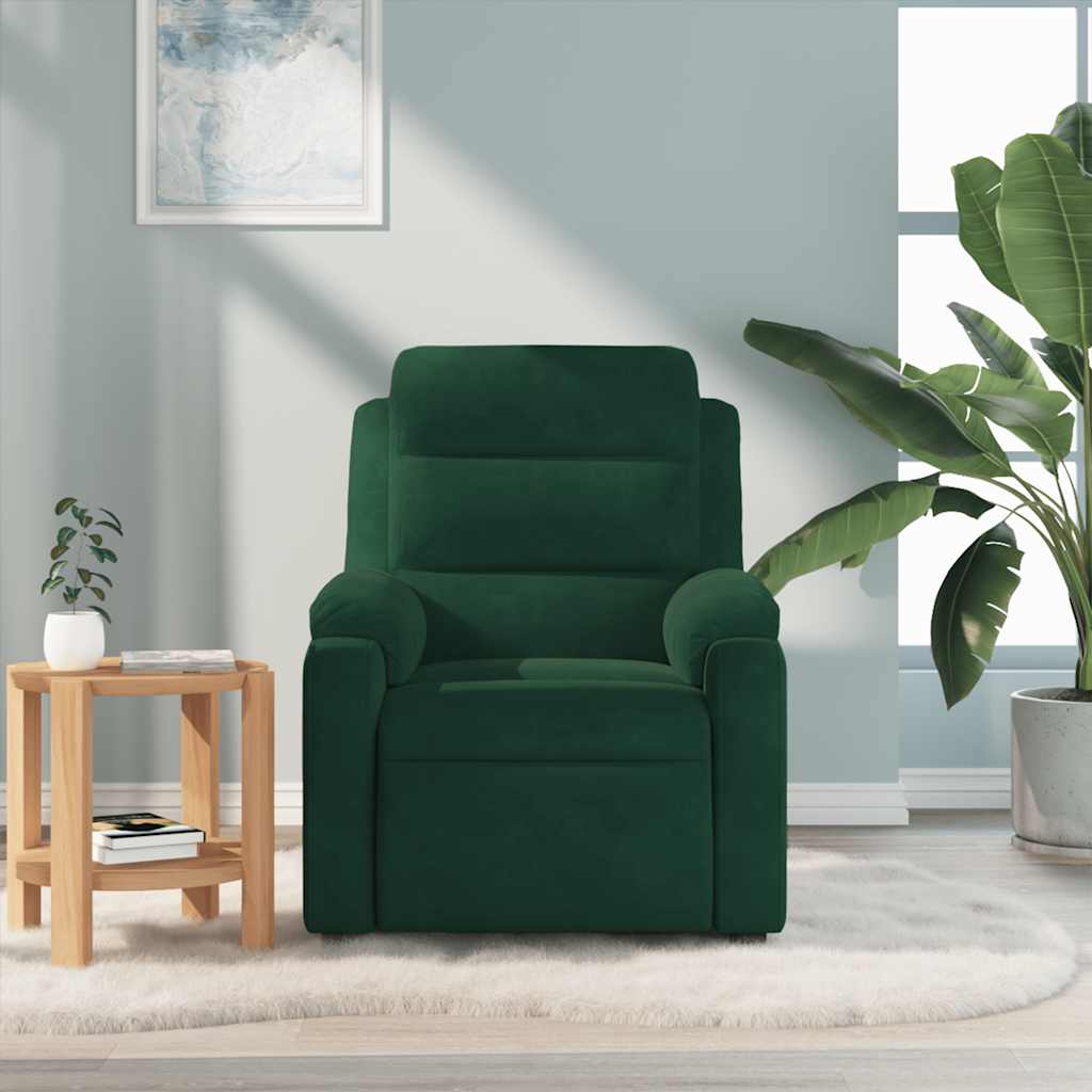 Massage Chair Dark Green Velvet