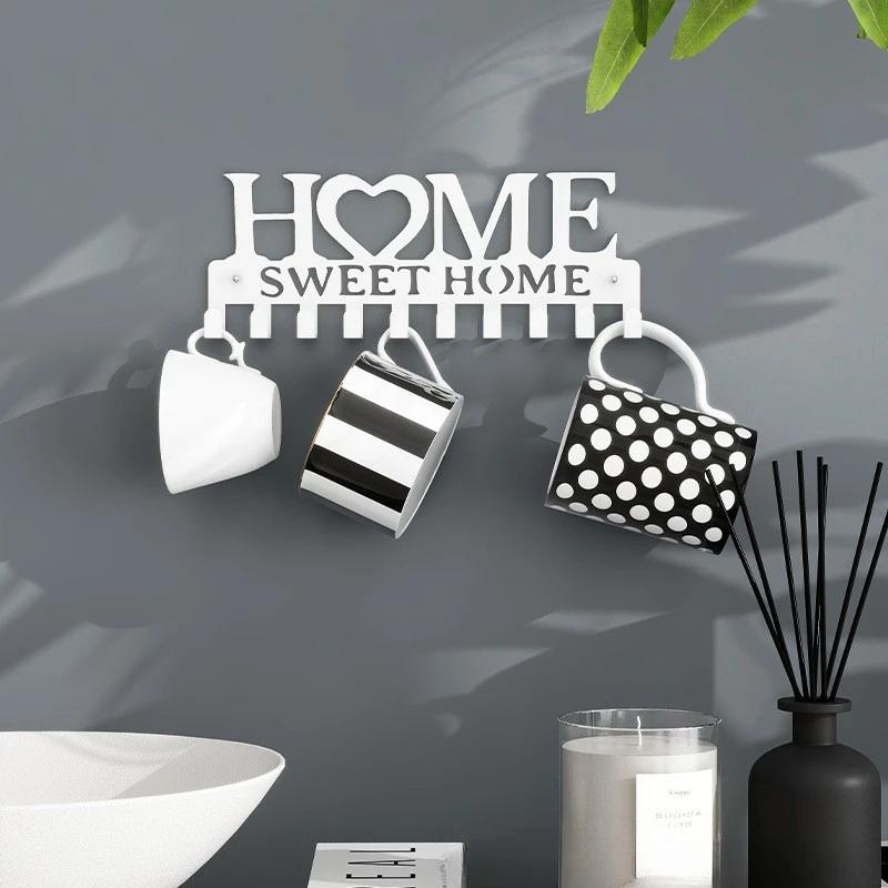 1 Stück Wandmontierter Dekorativer Schlüsselhalter Sweet Home, Schlüsselwandhaken, Kreativer Schlüsselhalter für Haustür