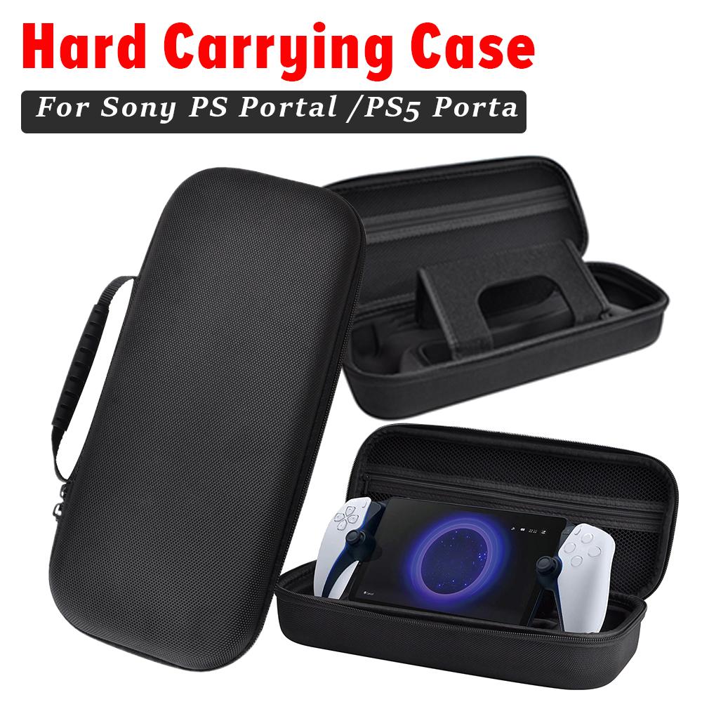 Hard Carrying Case Shockproof Hardshell Case with Mesh Pocket Portable Storage Bag Splashproof Stand Design for PS5 Portal