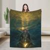 Elden Ring Flannel Blanket  Warm Soft Throw Blanket For Bedroom Travel Office Print Bedspread Sofa Bed Cover
