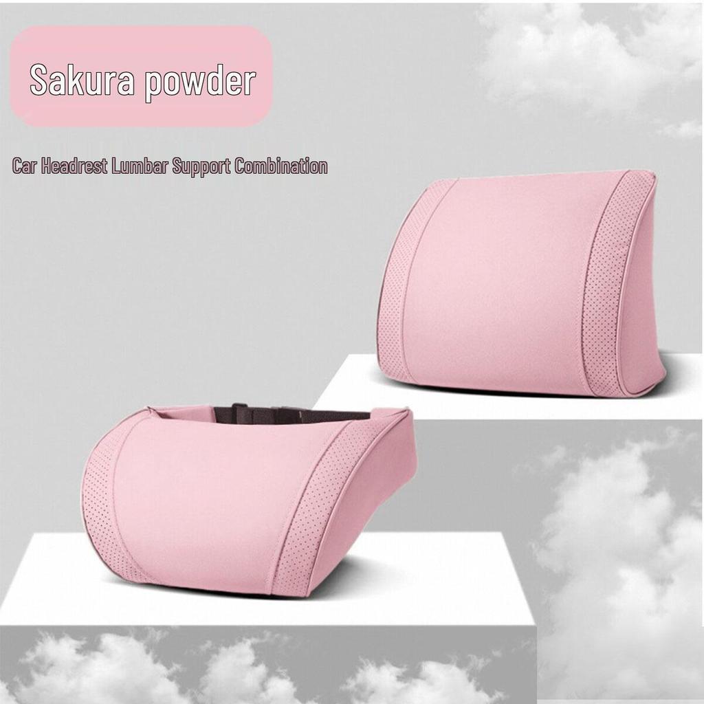 Luxury Leather Velvet Car Neck Pillow & Lumbar Support - Ideal for Drivers