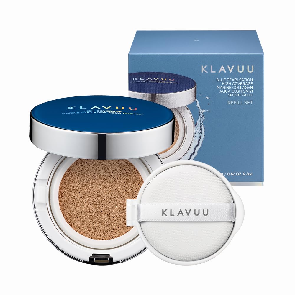 KLAVUU [Official KLAVUU] Marine Collagen Aqua Cushion #21 Light Beige Refill Set [Used]