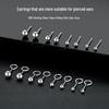 S999 Sterling Silver Korean-Style Smooth Round Bead Earrings - Simple Mini Curved Hook Design