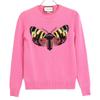 Gucci [Domestically Authorized] 493517 Beaded/Sequined Bee Embroidered Cashmerex Silk Crew Neck Knit Sweater Tops XS pinkUsed