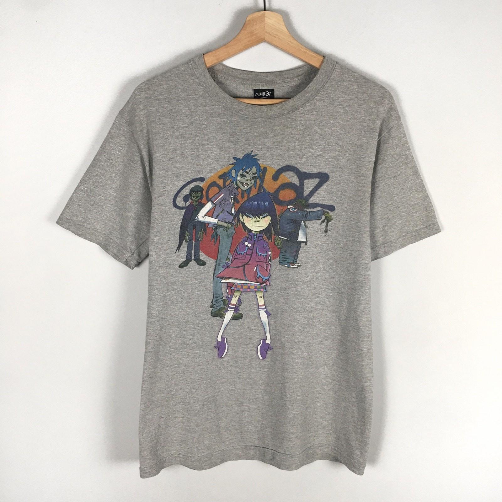 Vintage Gorillaz Band T Shirt Size Small Gray Graphic Music Tee Alternative Rock Unisex T-Shirt XL